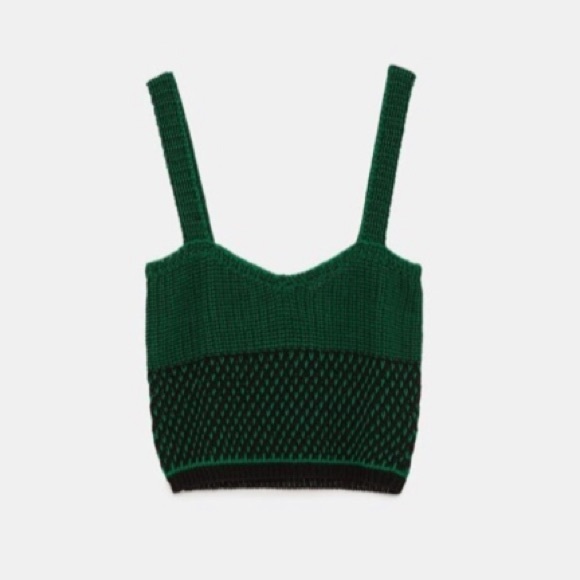 Zara Tops - Zara Jacquard Knit Crop Top